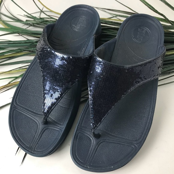 navy blue fit flops